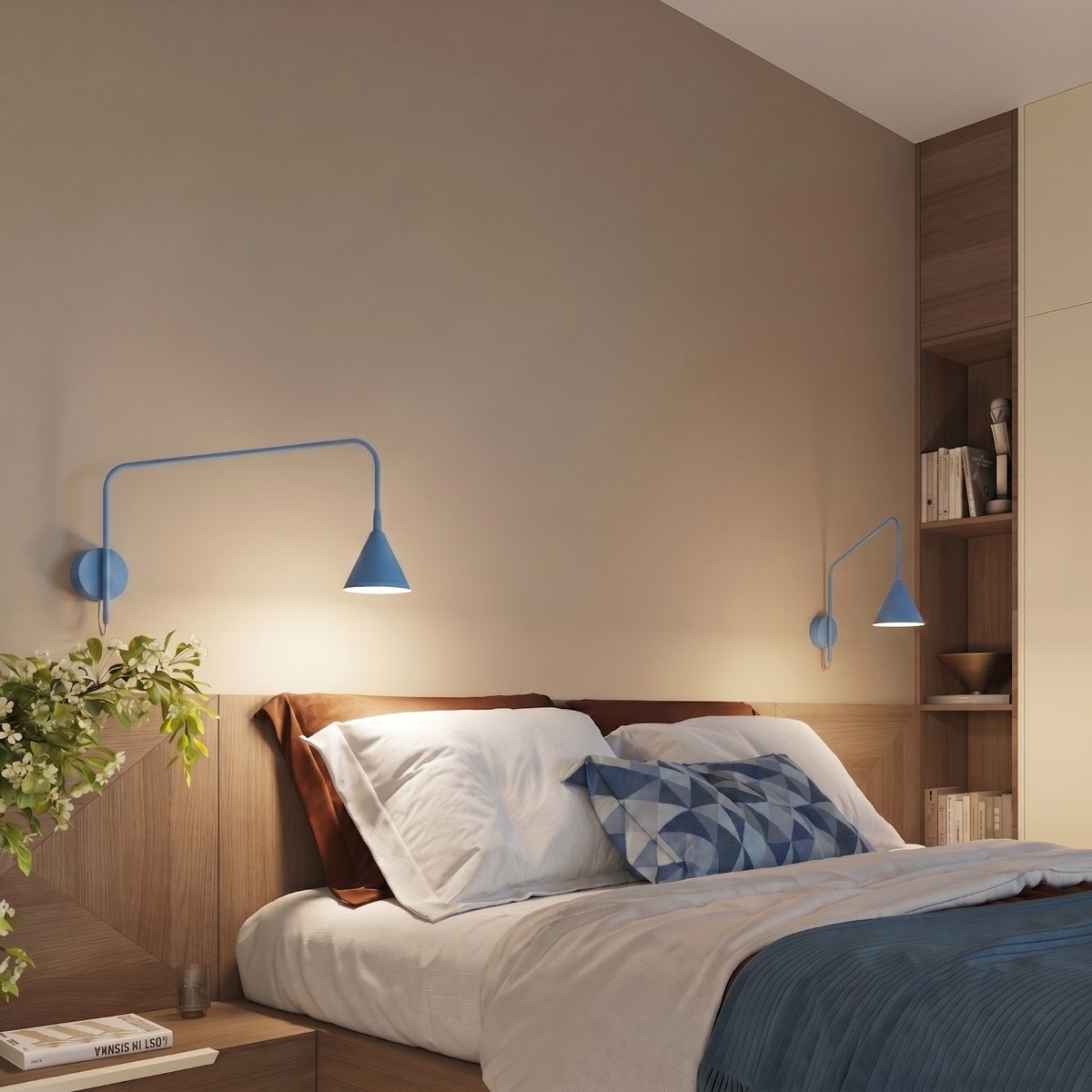 Applique murale Bleu E14 1 Nox bleu, EDEN