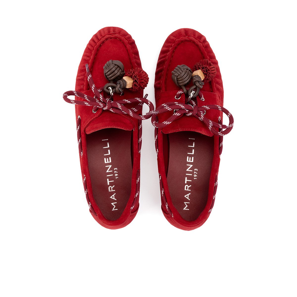 Mocassins cuir Baracchini red, MARTINELLI