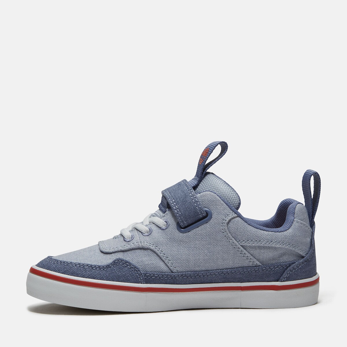 Baskets toile Stone Jump scratch et lacets élastiqués bleu denim, TIMBERLAND