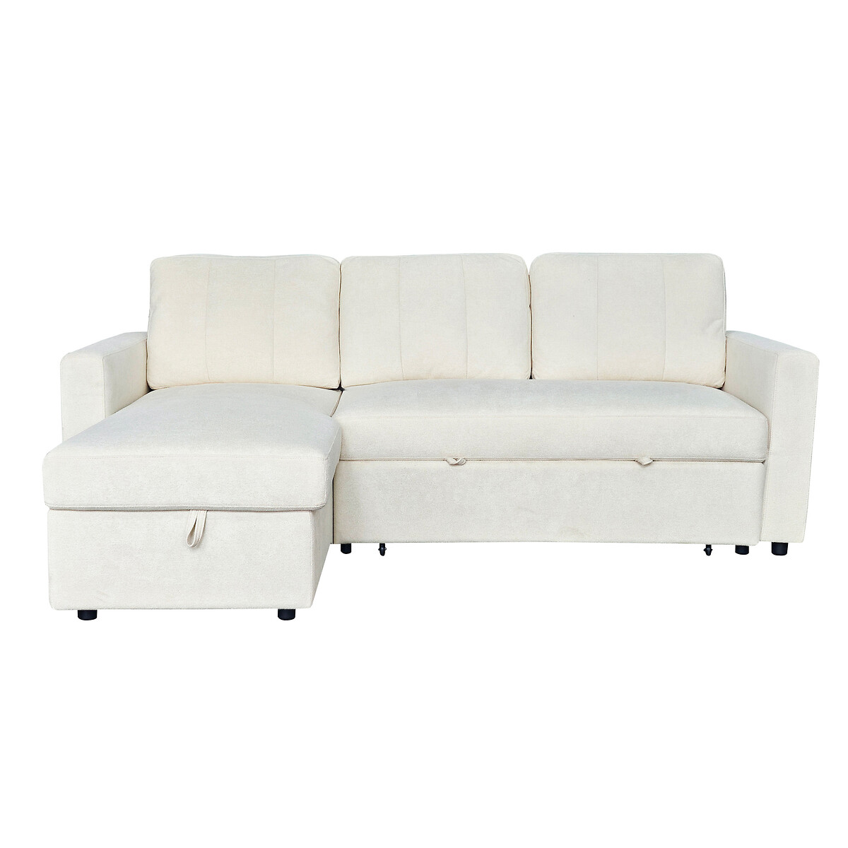 Nexis Soft Wool 3 Seater Corner Sofa Bed with Storage Chaise (Left Facing) natural, ASPIRE