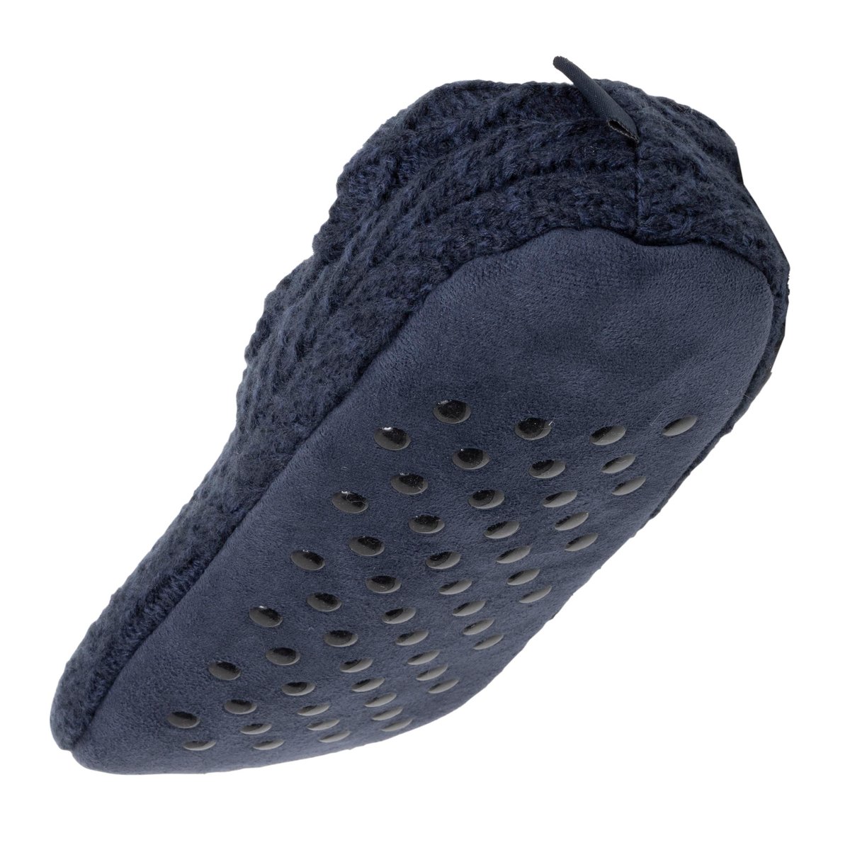 Chaussettes d'intérieur maille torsadée, picots antidérapants bleu, ISOTONER