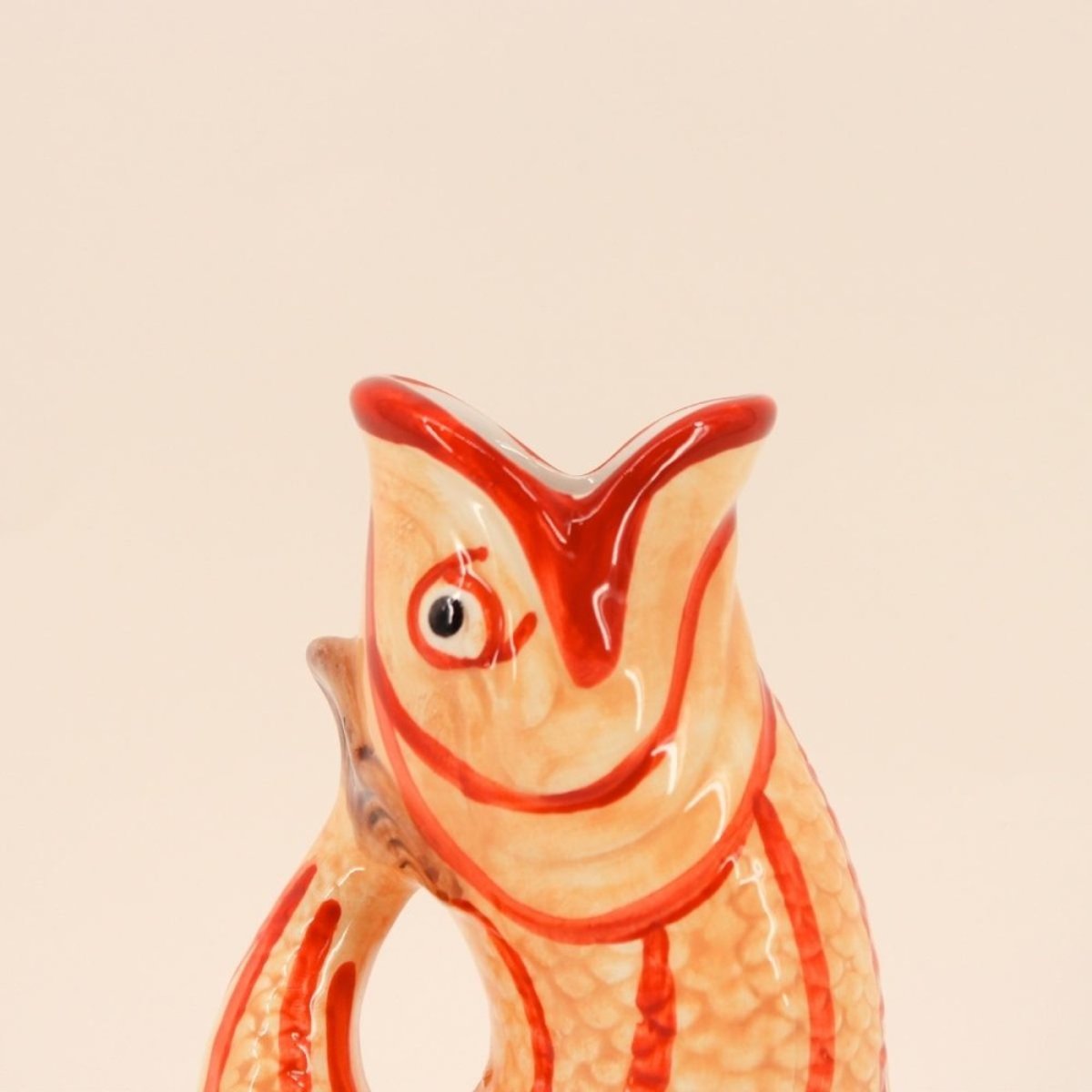 Vase forme poisson en dolomite, H17cm jaune, KERSTEN