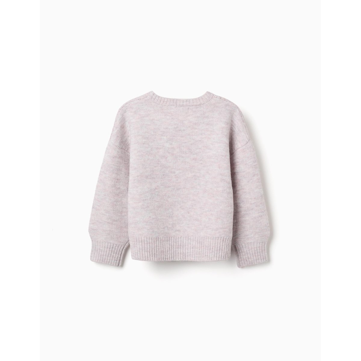 Pull en maille avec nœuds et pois jacquard rose clair, ZIPPY
