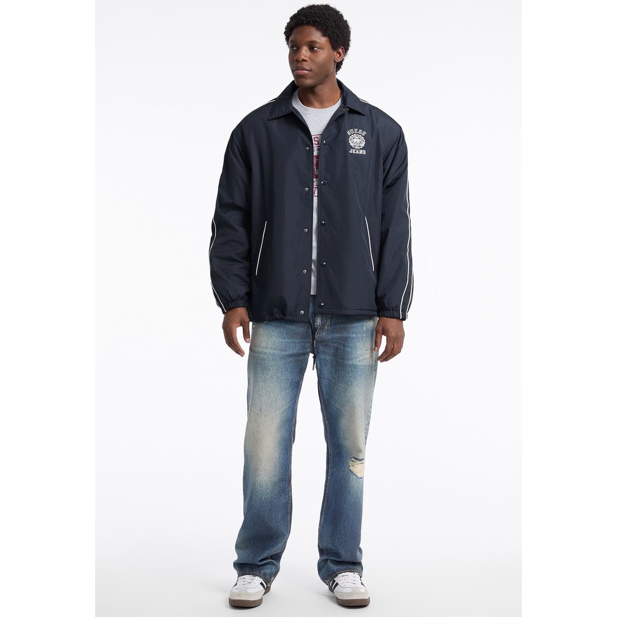 Blouson Logo Imprimé bleu, GUESS JEANS