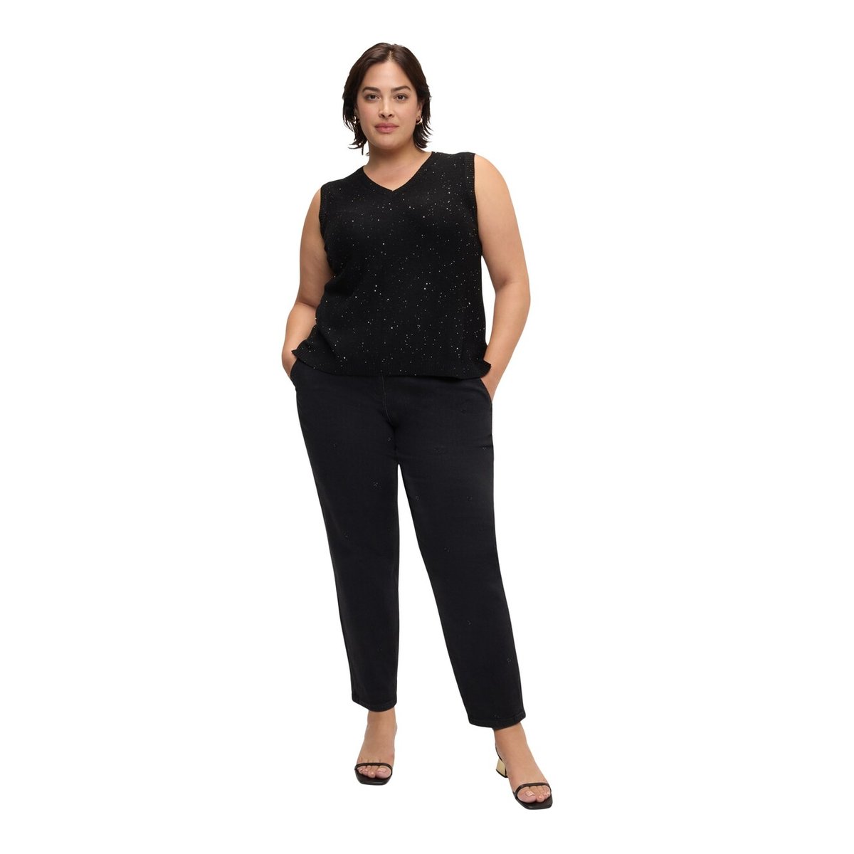 Jean Balloon noir avec applications noir, FIORELLA RUBINO