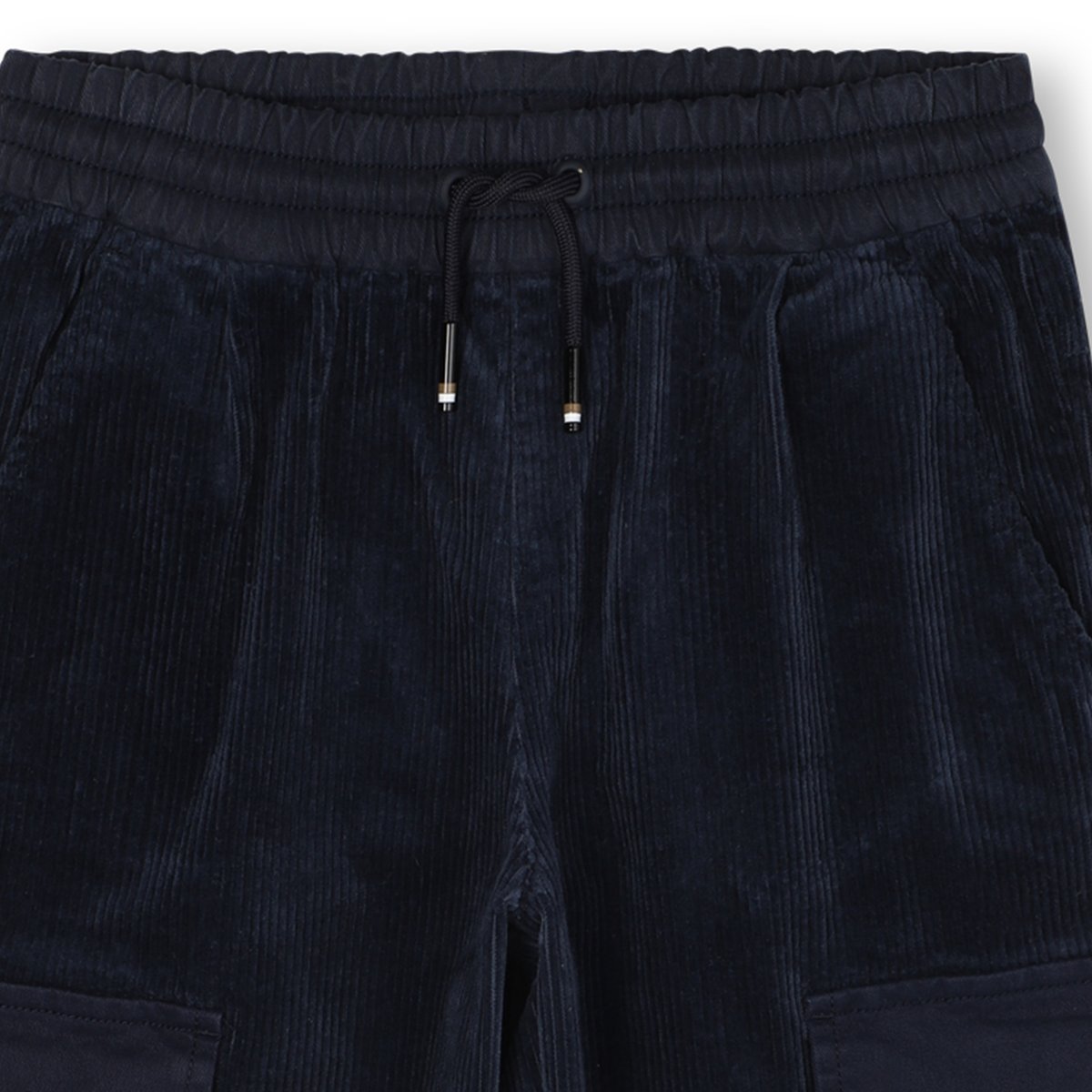 Pantalon en velours bleu cargo, BOSS KIDSWEAR
