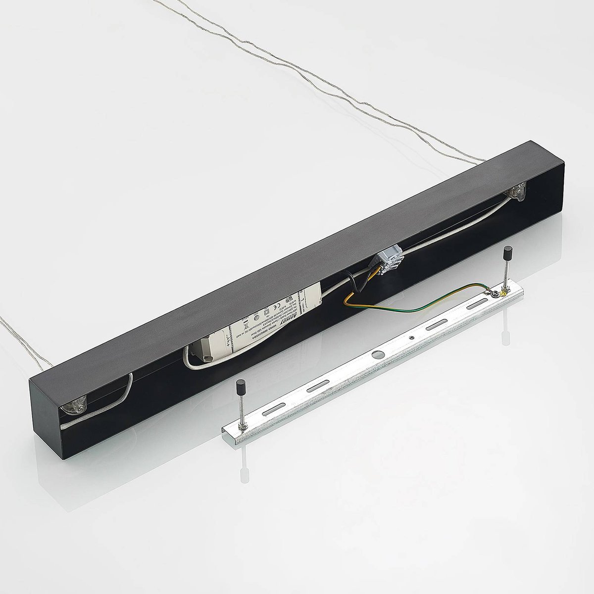 Suspension en métal moderneLED, Stakato noir mat, LUCANDE