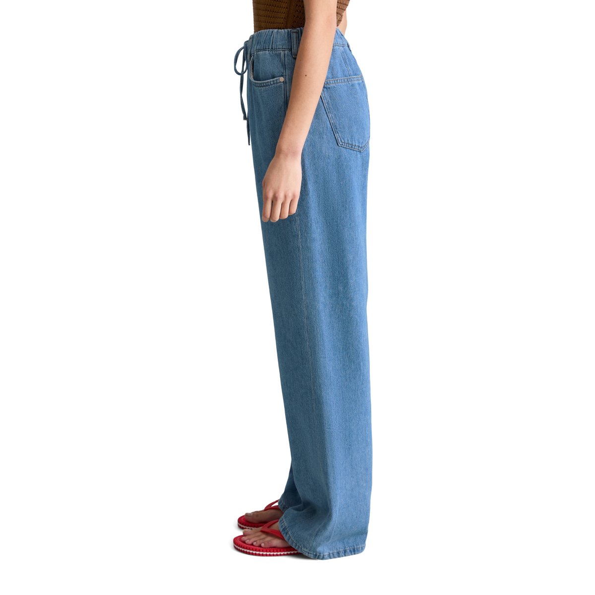 Jeans modèle Tomma large avec ceinture élastique bleu, MARC O’POLO DENIM