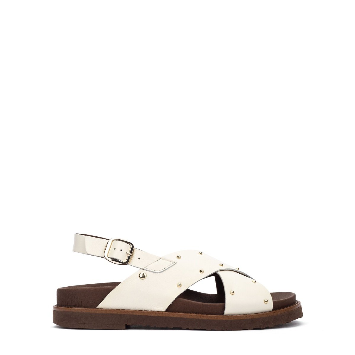 Sandales croisées en cuir Aitana blanc, PIKOLINOS