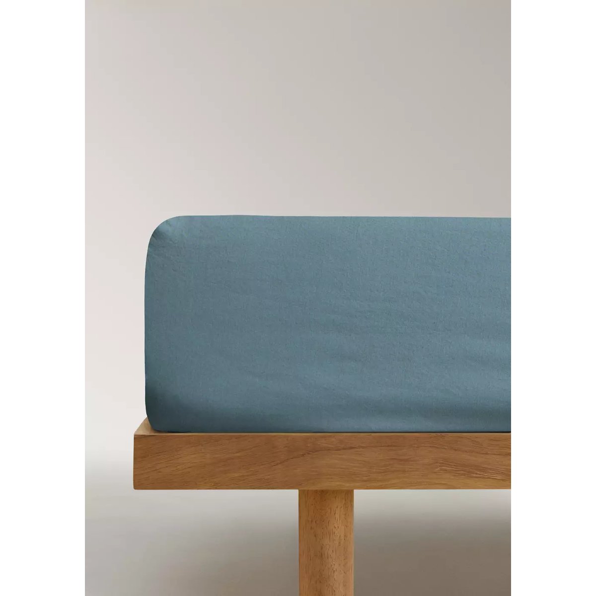 Drap-housse 100% coton satin Lit 150 cm vert forêt, MANGO HOME