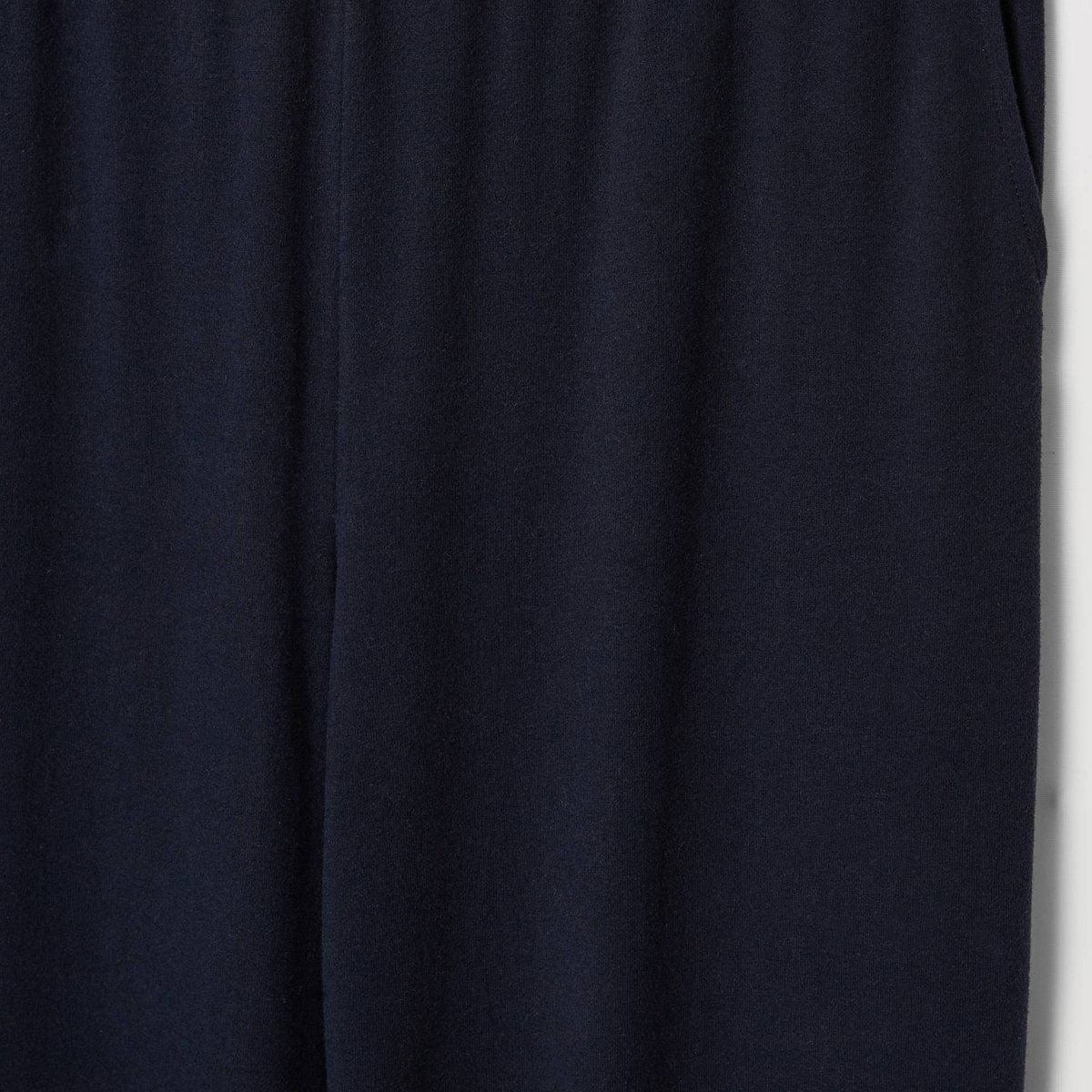 Pantalon uni en coton et modal marine, MONOPRIX