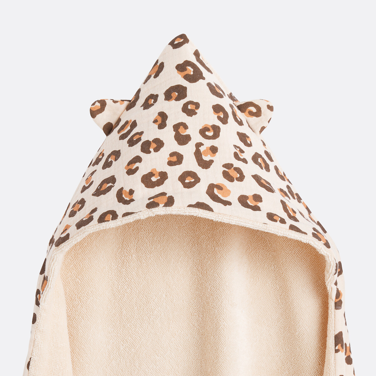 Cape de bain gaze de coton 380 g/m2, Azhar imprimé léopard, LA REDOUTE INTERIEURS