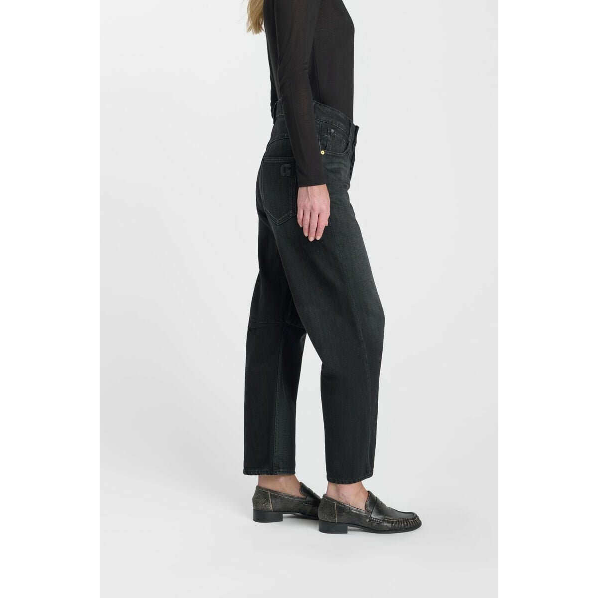 Jeans loose, large balloon , longueur 34 black / black, LE TEMPS DES CERISES
