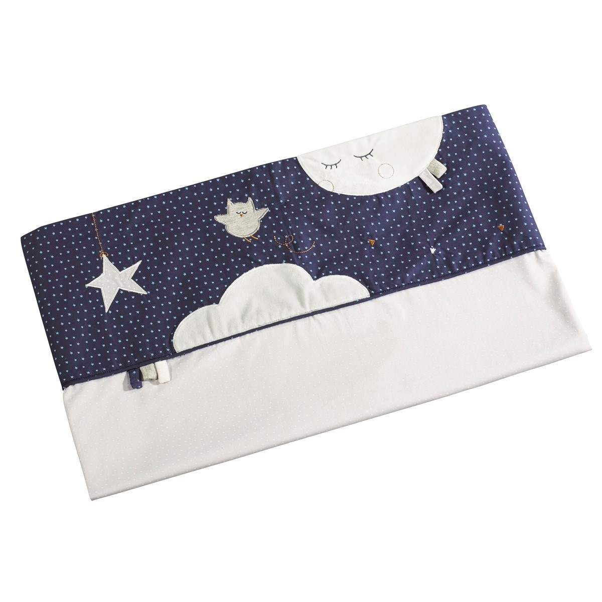 Parure de Lit et taie en coton bleu, SAUTHON