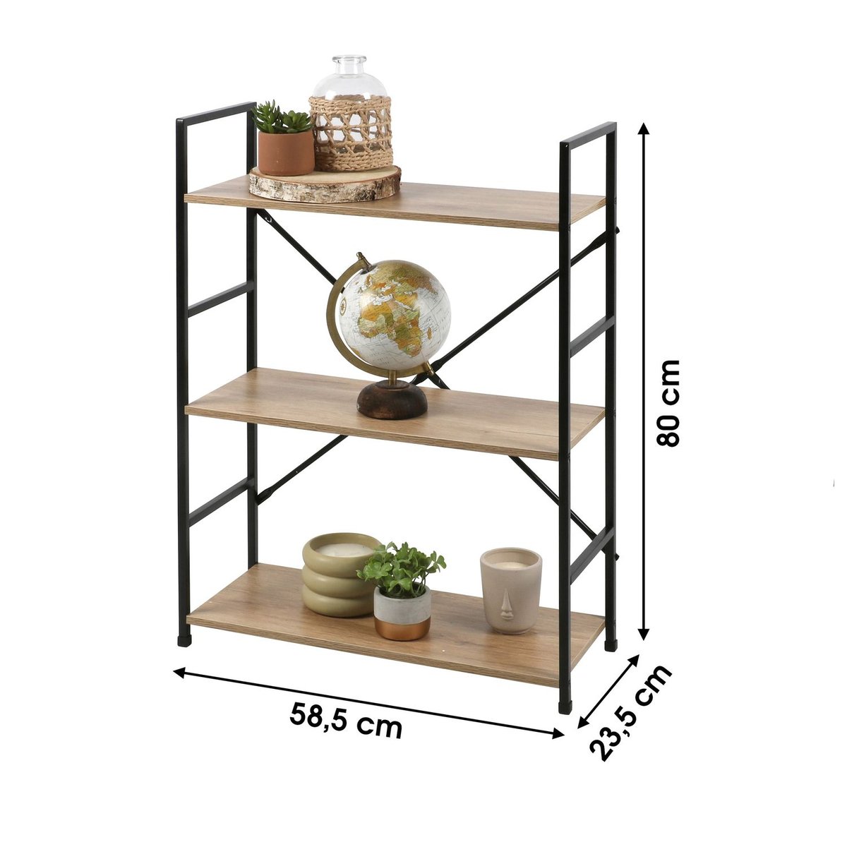 Etagère 3 niveaux design industriel COLORADO beige, TOILINUX