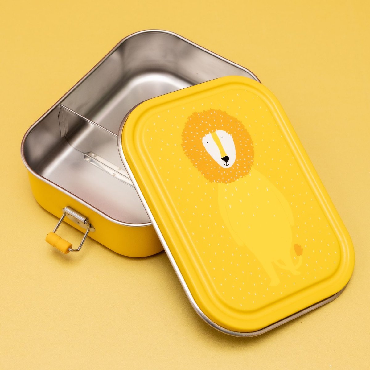 Grande lunch box jaune, marron, blanc, TRIXIE