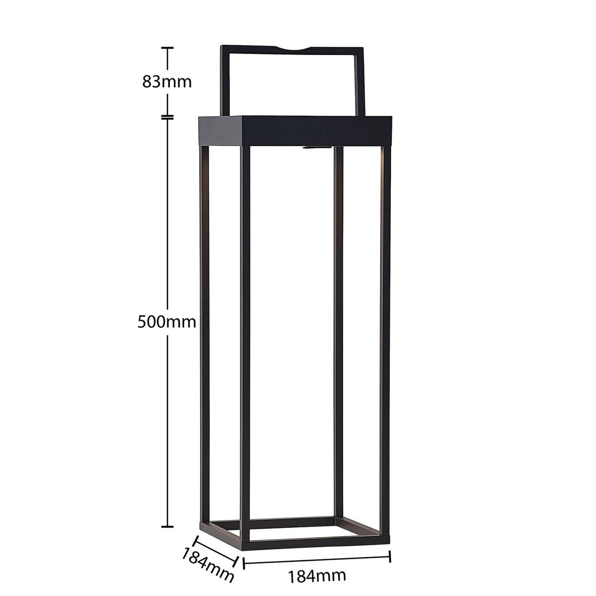 Lampe solaire en aluminium moderneLED, Lynzy noir, LUCANDE