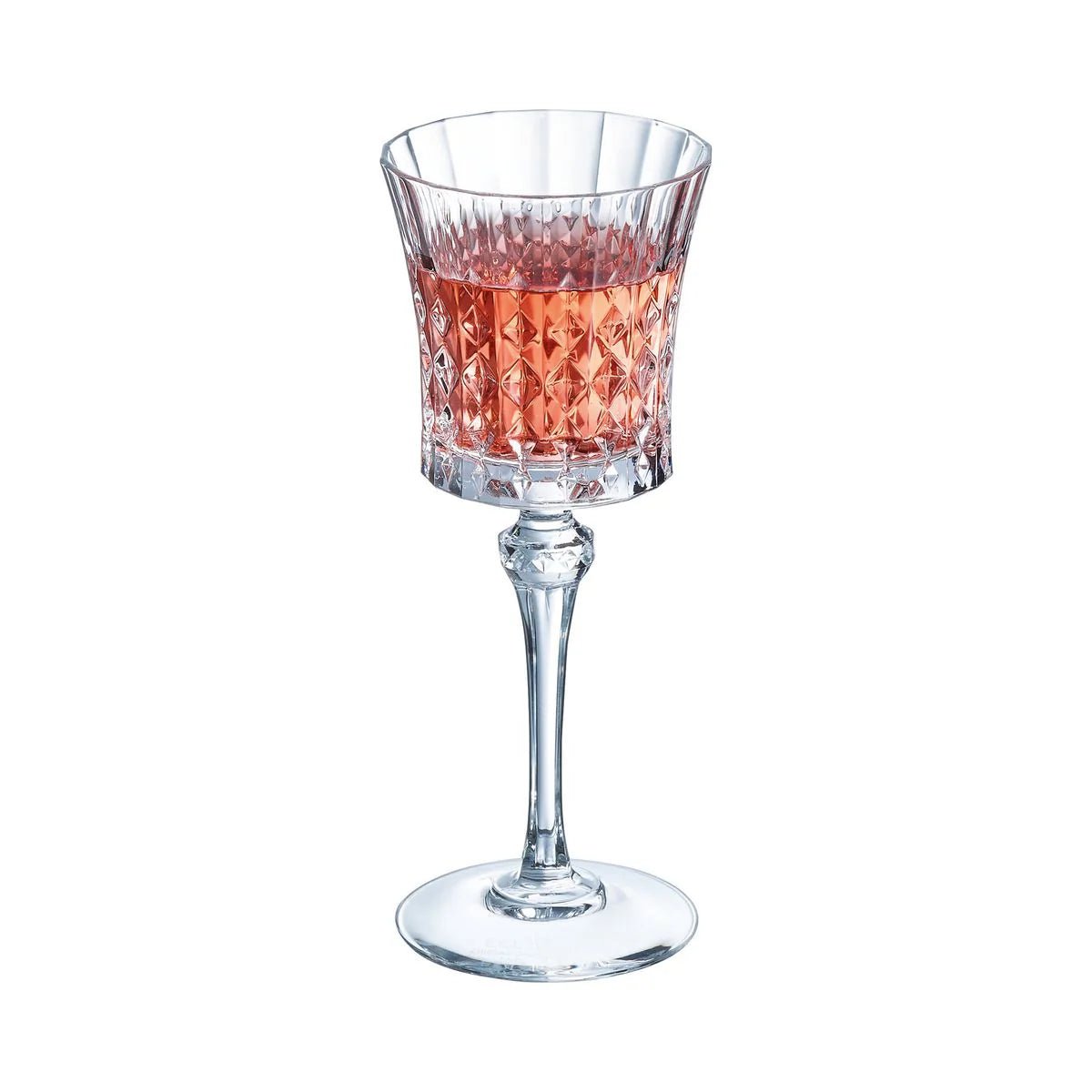 6 verres à pied 19cl -LADY DIAMOND transparent, CRISTAL D ARQUES