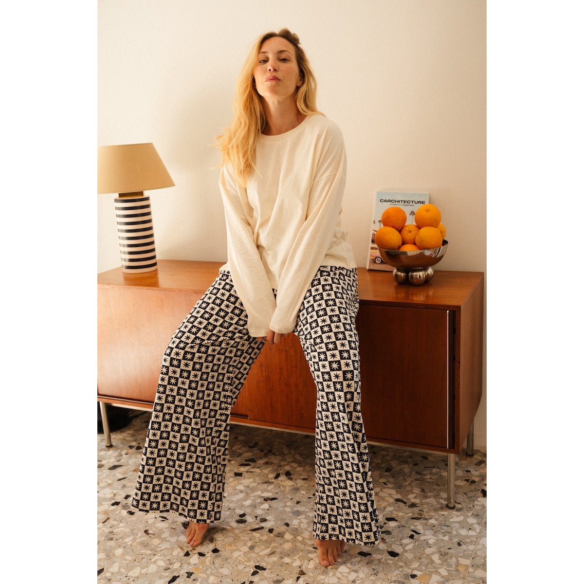 Pyjama Long Coton Bio damier astro, WE ARE JOLIES