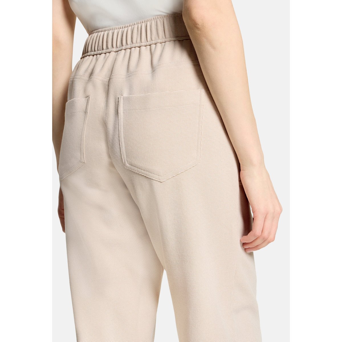 Pantalon casual à taille élastique taupe/cream, BETTY & CO