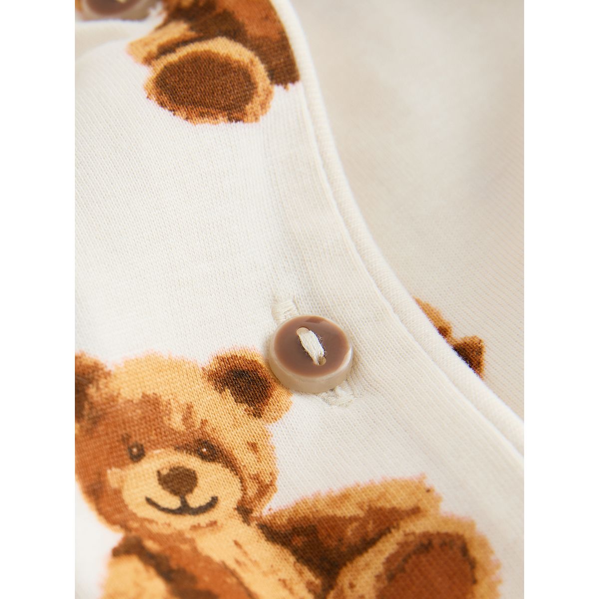 Pyjama boutonné écru à imprimé ours brun écru/marron, NEXT