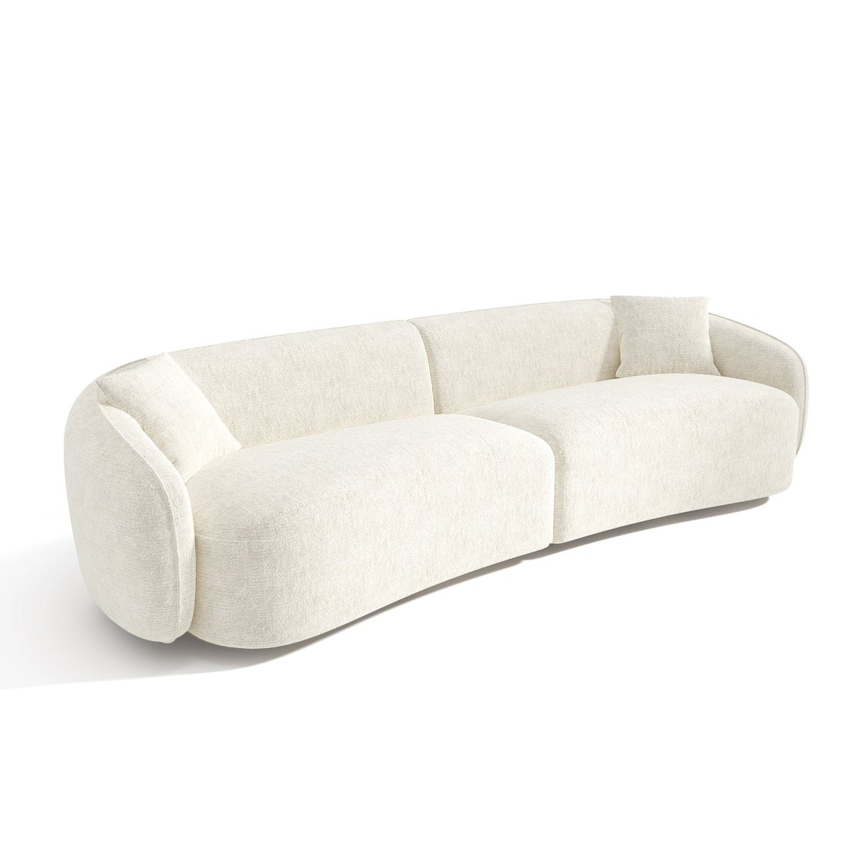 Canapé 4 places en velours gaufré CELINE crème, SIA HOME