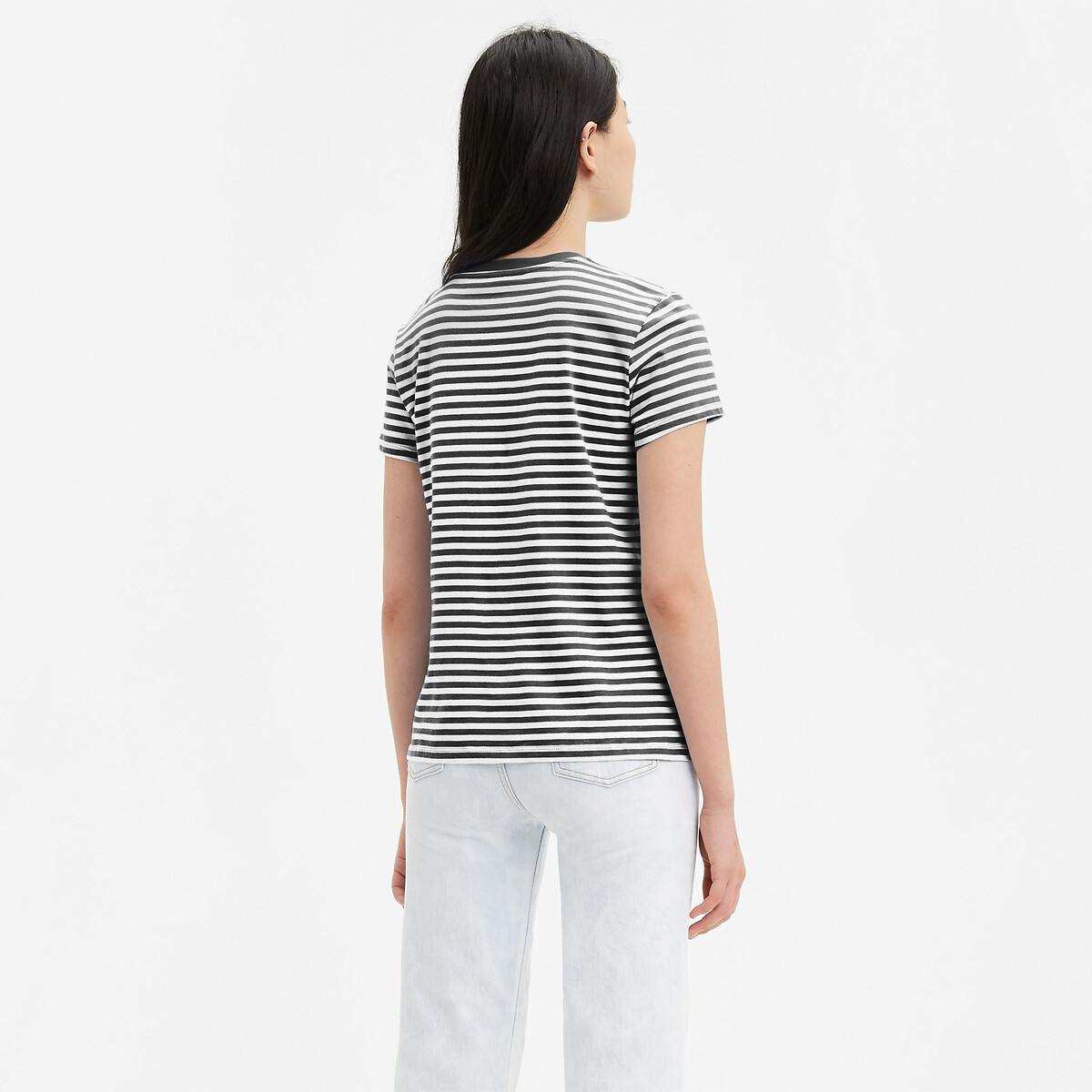 T-shirt à rayures, logo poitrine rayé noir, LEVI'S