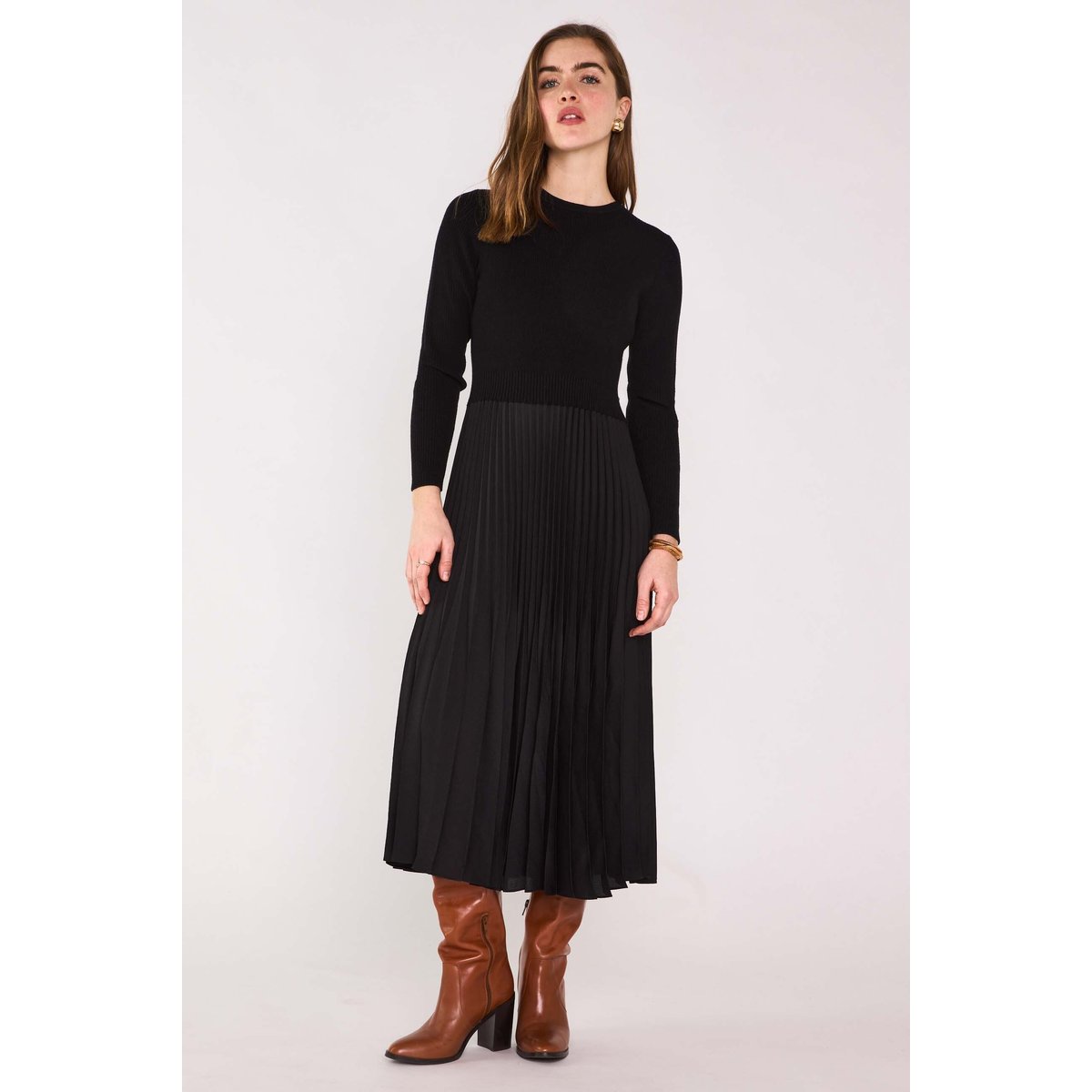 Robe en maille BELINDA noir, Maison 123