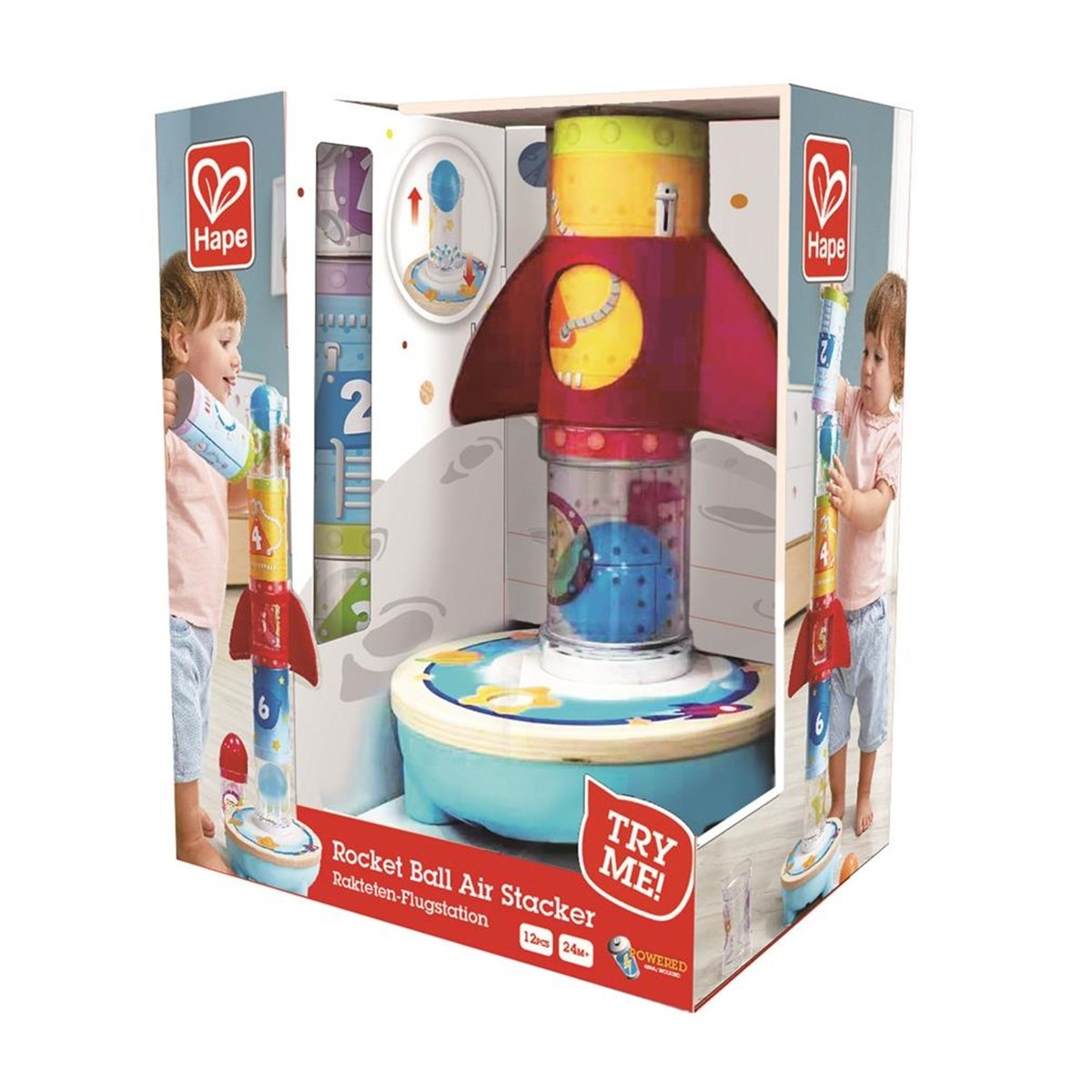 Jeu d'empilage avec fusée et balle à air pulsé multicolore, HAPE
