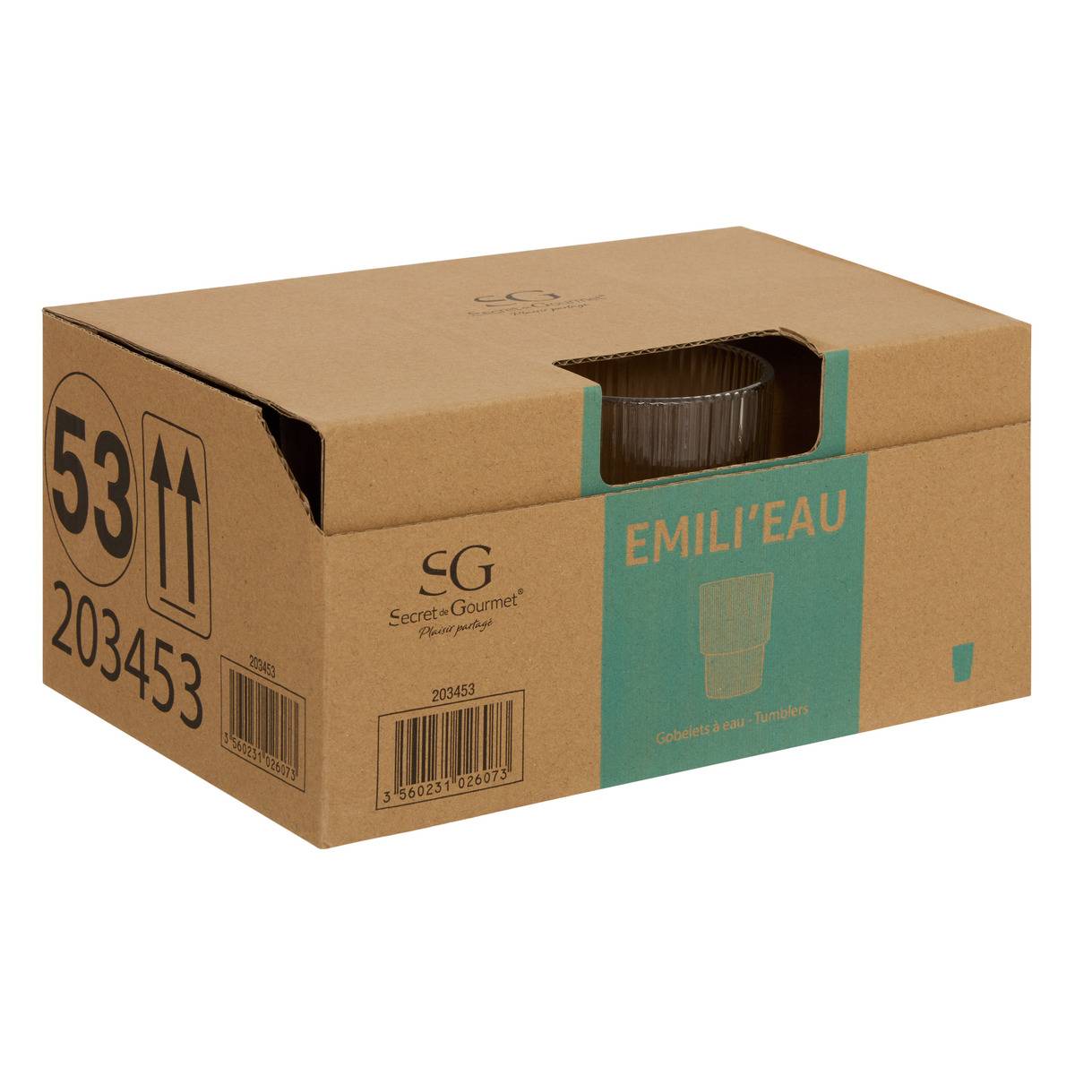 Lot de 6 gobelets EMIL'IEAU transparent, ATMOSPHERA