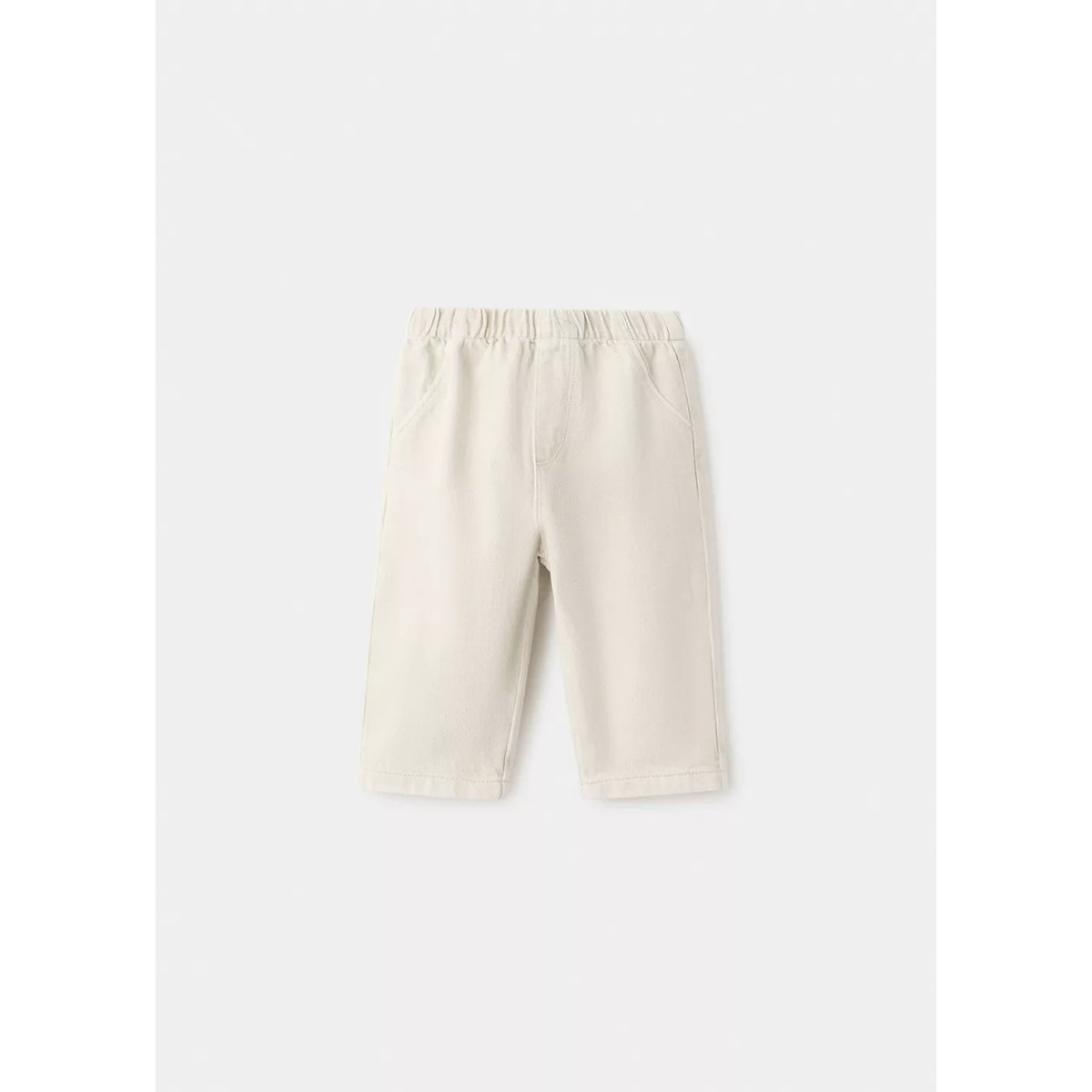 Pantalon droit 100 % coton écru, MANGO BABY