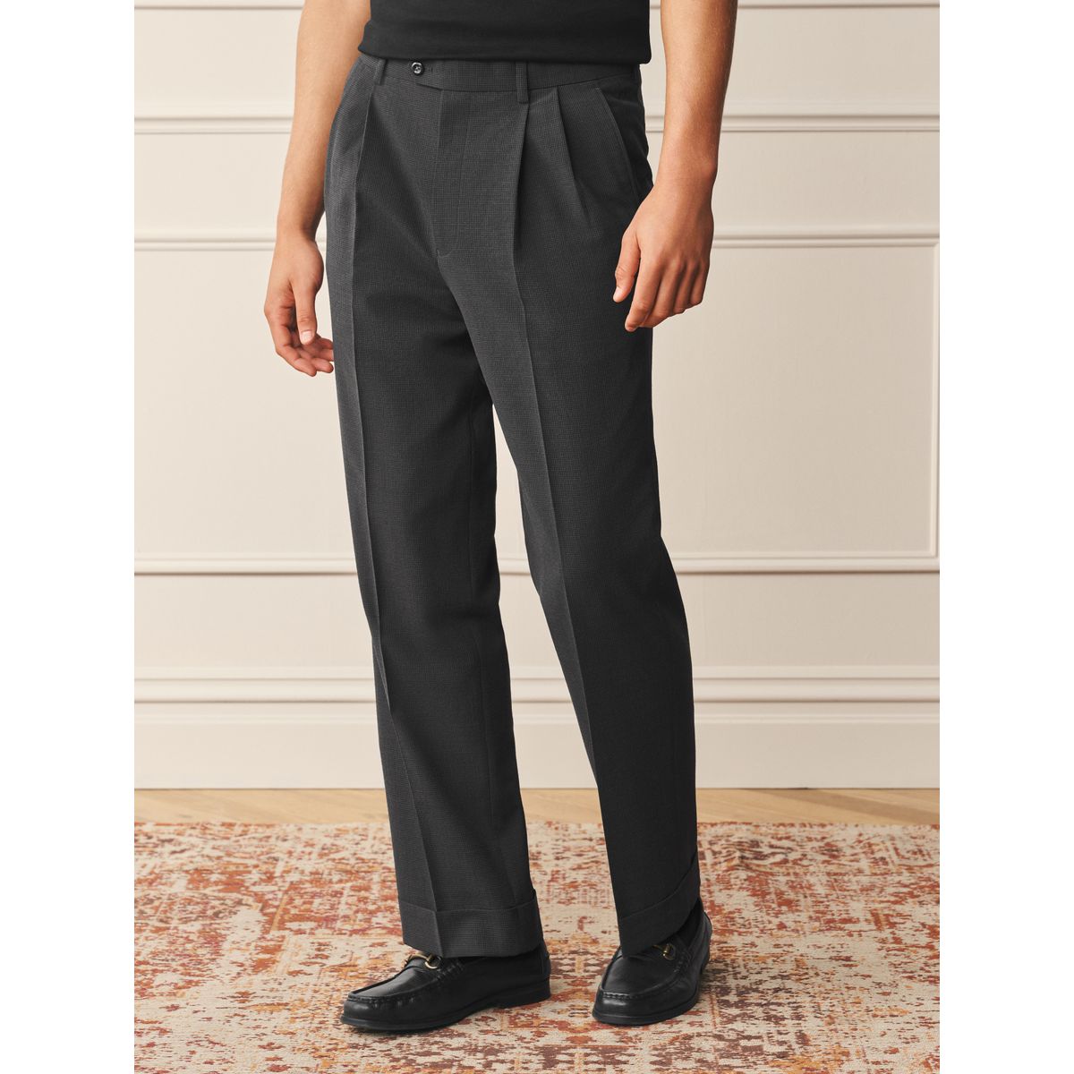 Pantalon de costume en seersucker vichy marron, NEXT