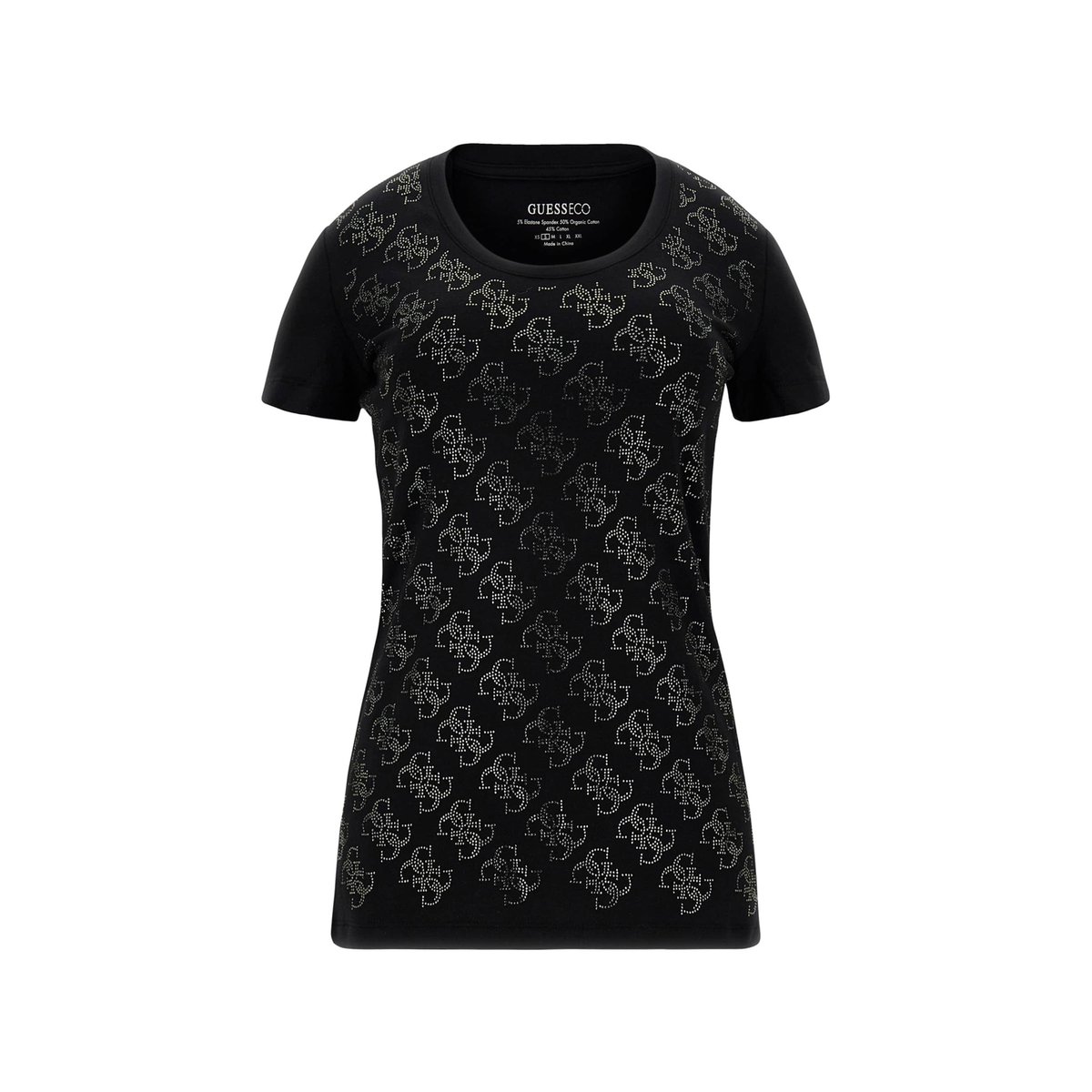 T-Shirt Logo 4G Strass noir, GUESS
