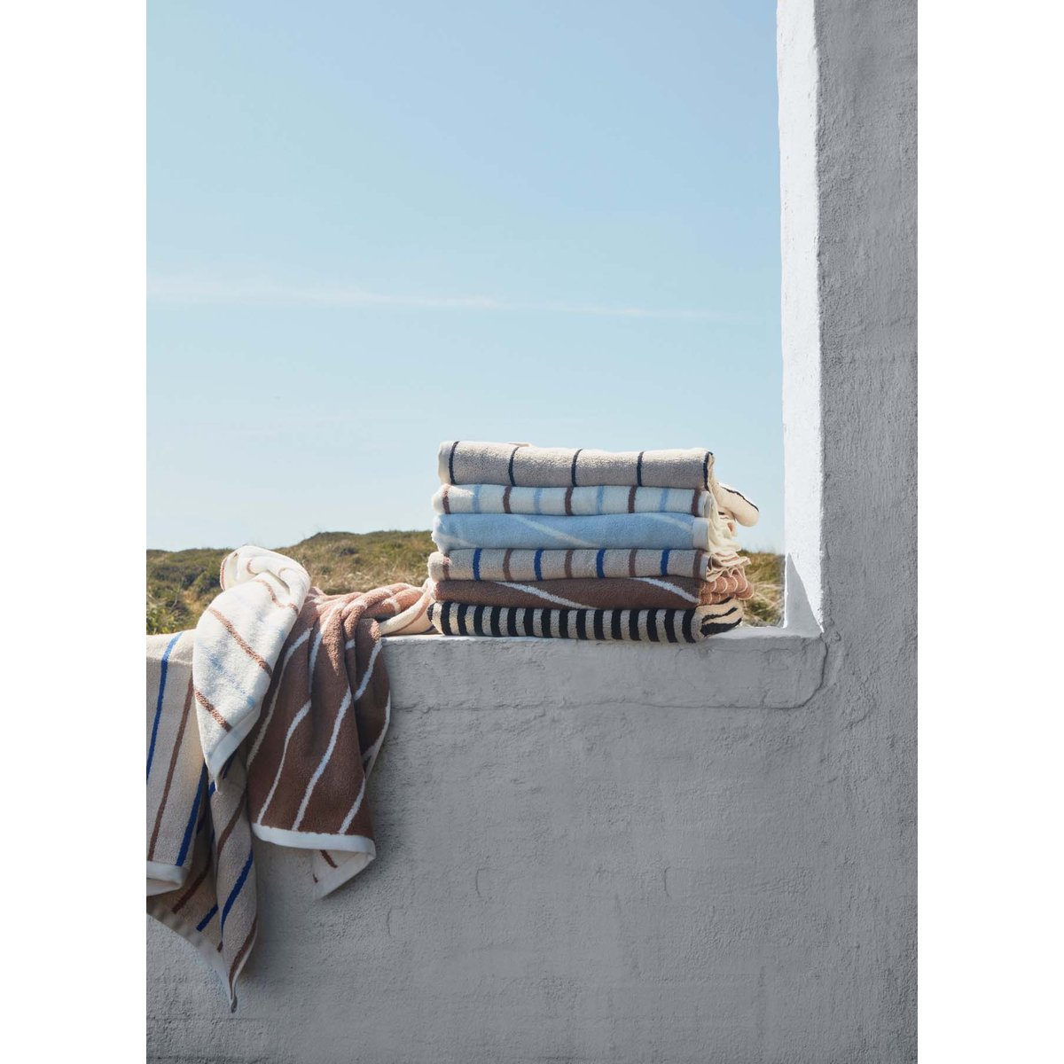 Serviette en coton à rayures LIVING marron, OYOY LIVING DESIGN