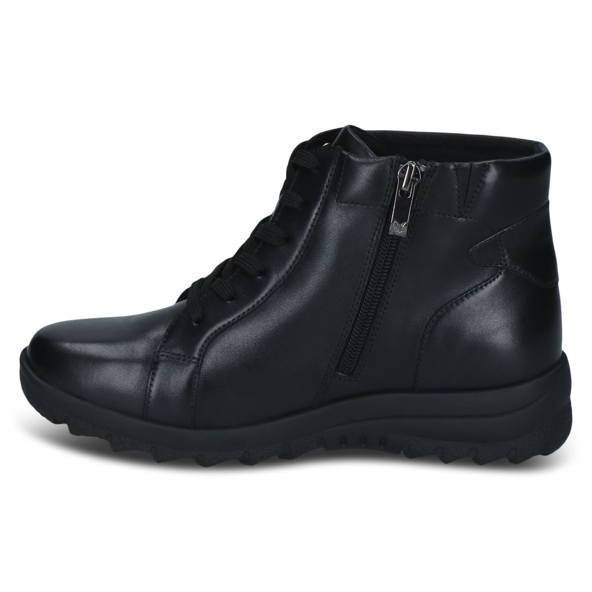Bottine en cuir noir nappa, CAPRICE
