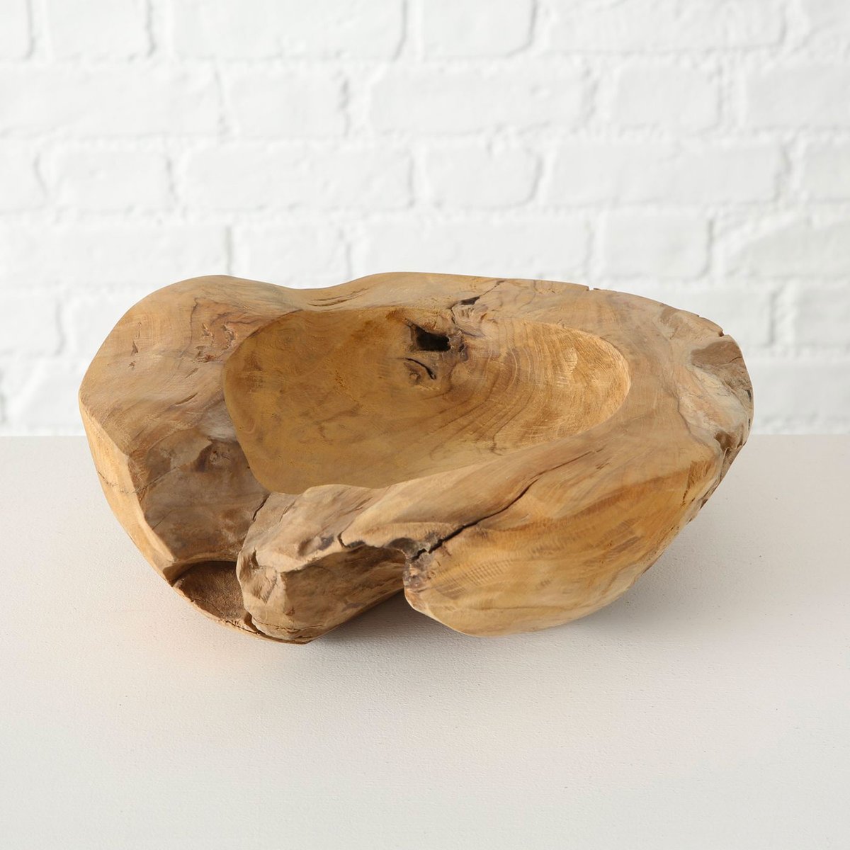 Vide-Poche déco en teck naturel 30x30x9cm bois, WADIGA