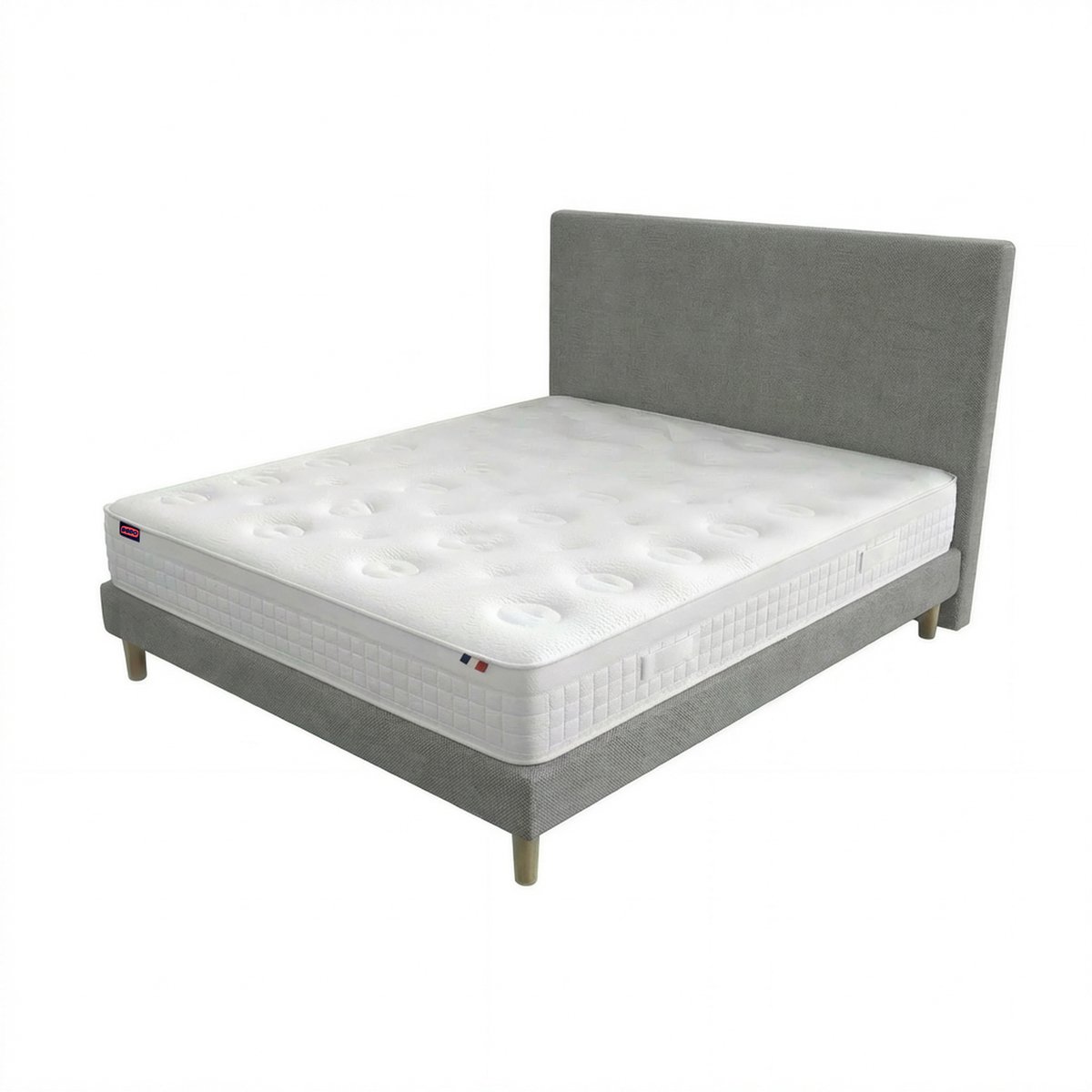 Ensemble lit - Matelas + sommier + tête de lit - Gris RENAISSANCE gris foncé, DODO