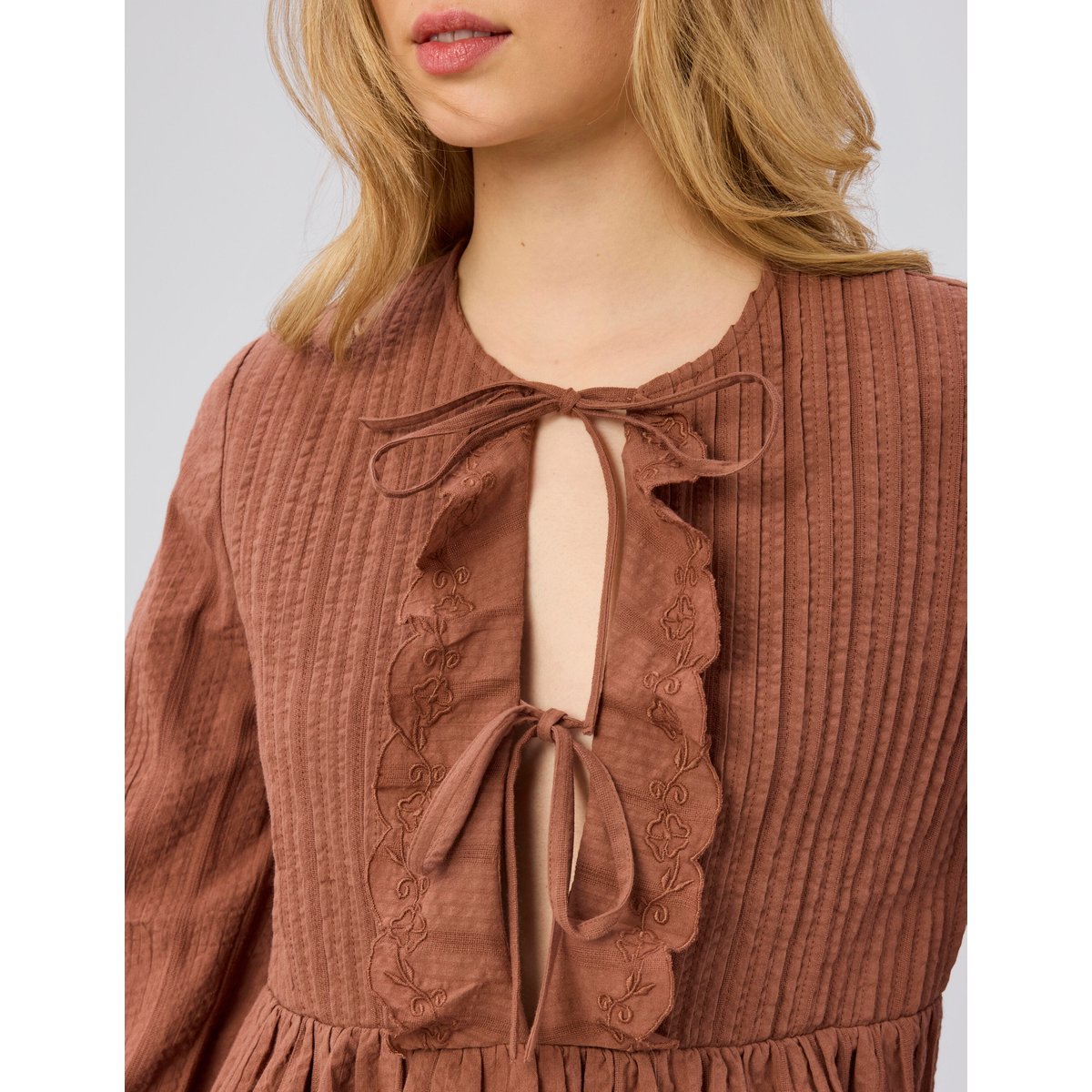 Blouse à nouer camel, BZB