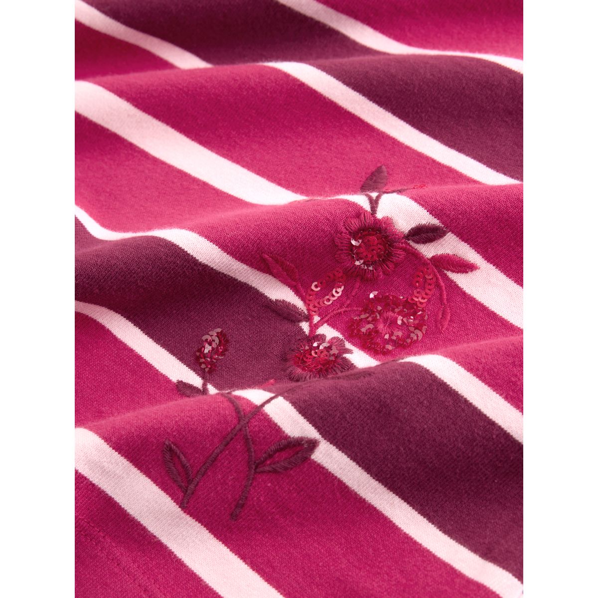 Haut style rugby à manches longues/ornements rayure rose foncé, NEXT