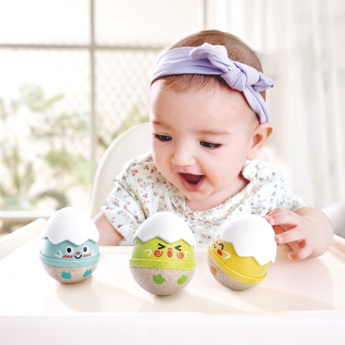 Set de 3 hochets poussins multicolore, HAPE TOYS