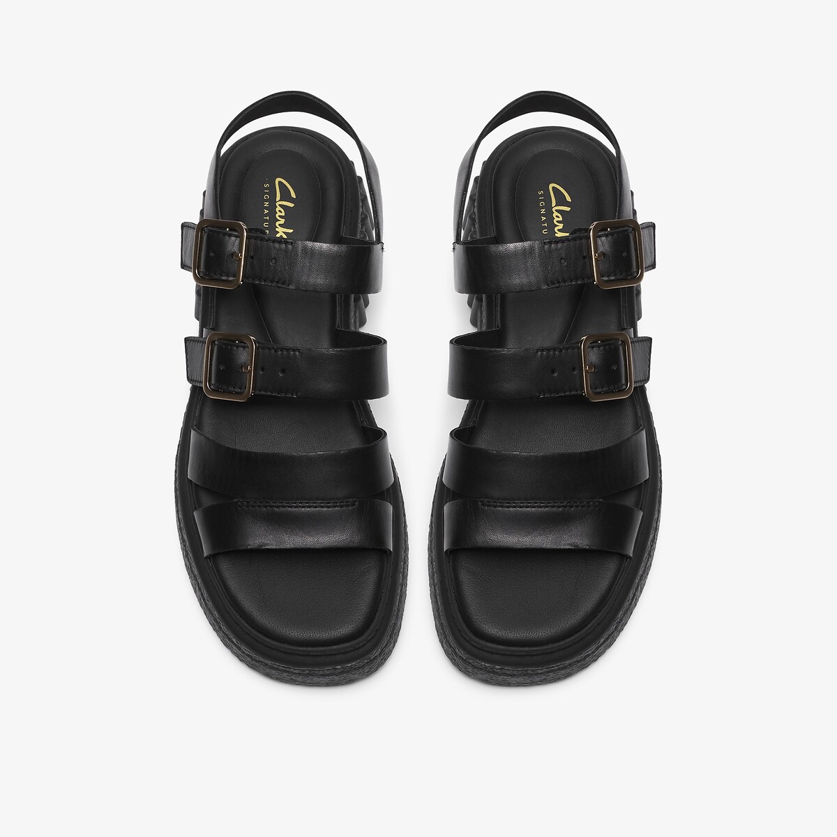 Sandales en cuir Evamar Strap noir, CLARKS