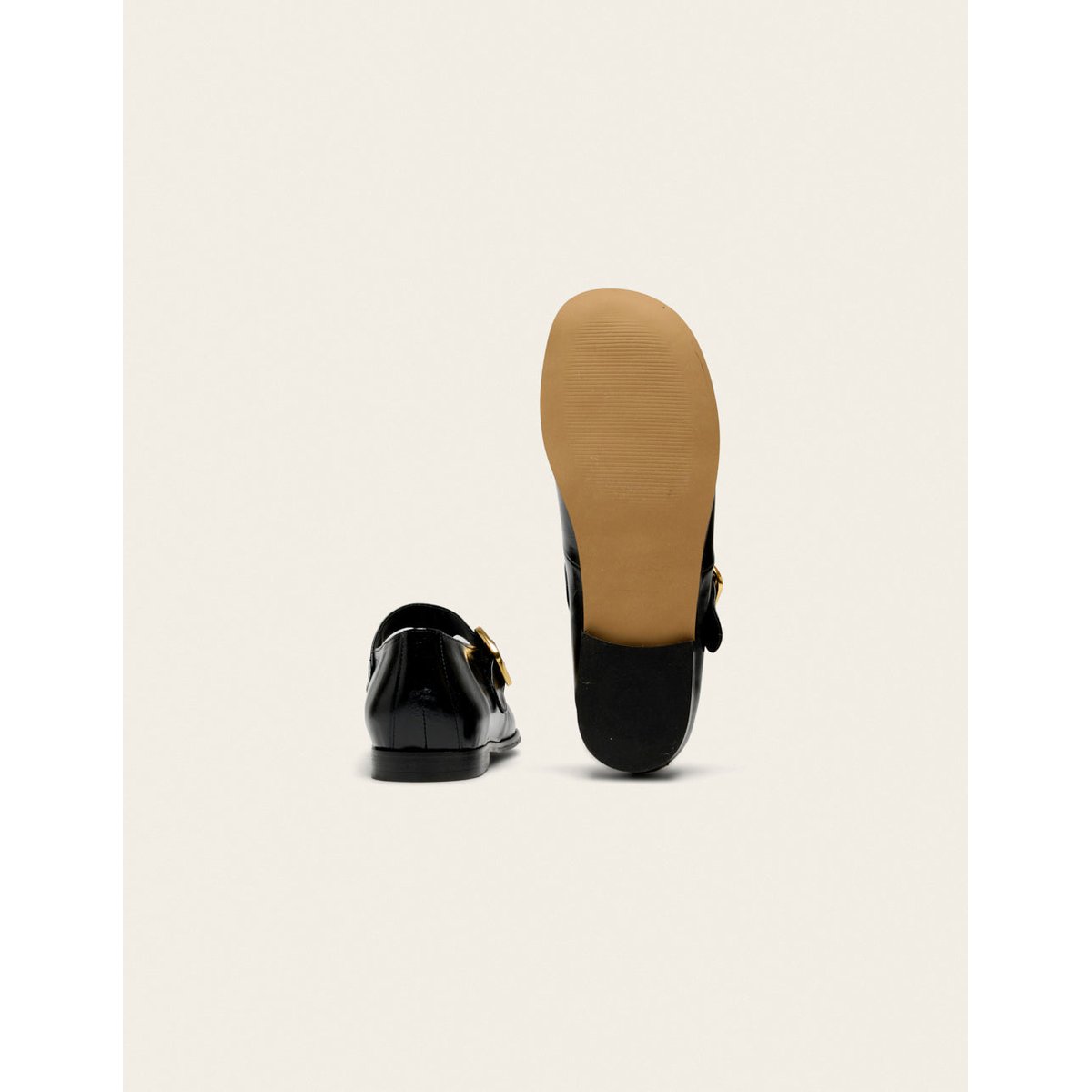 Ballerines OPAL cuir plissé noir, ODAJE