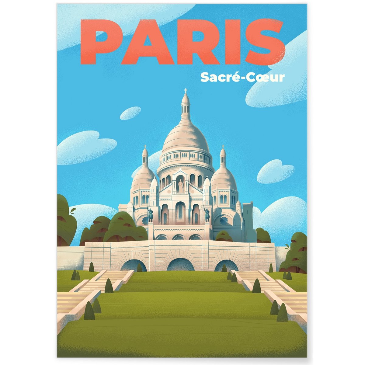 Affiche ville Paris - Sacré Coeur blanc, L'AFFICHERIE