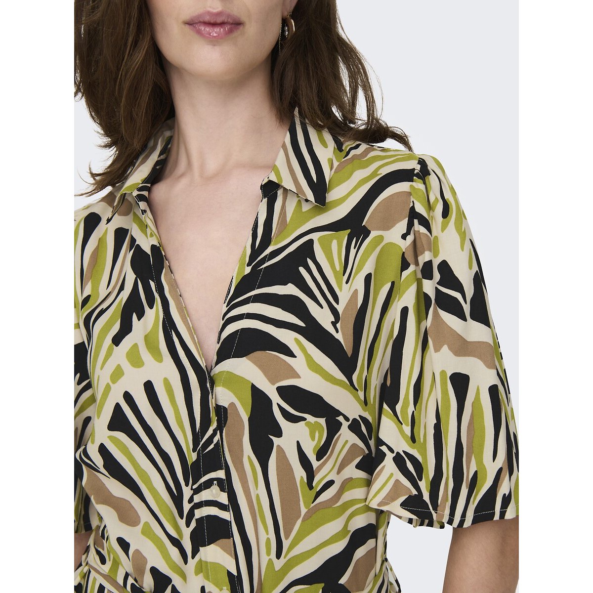 Robe longue imprimée, avec ceinture imprimé noir/beige, JDY
