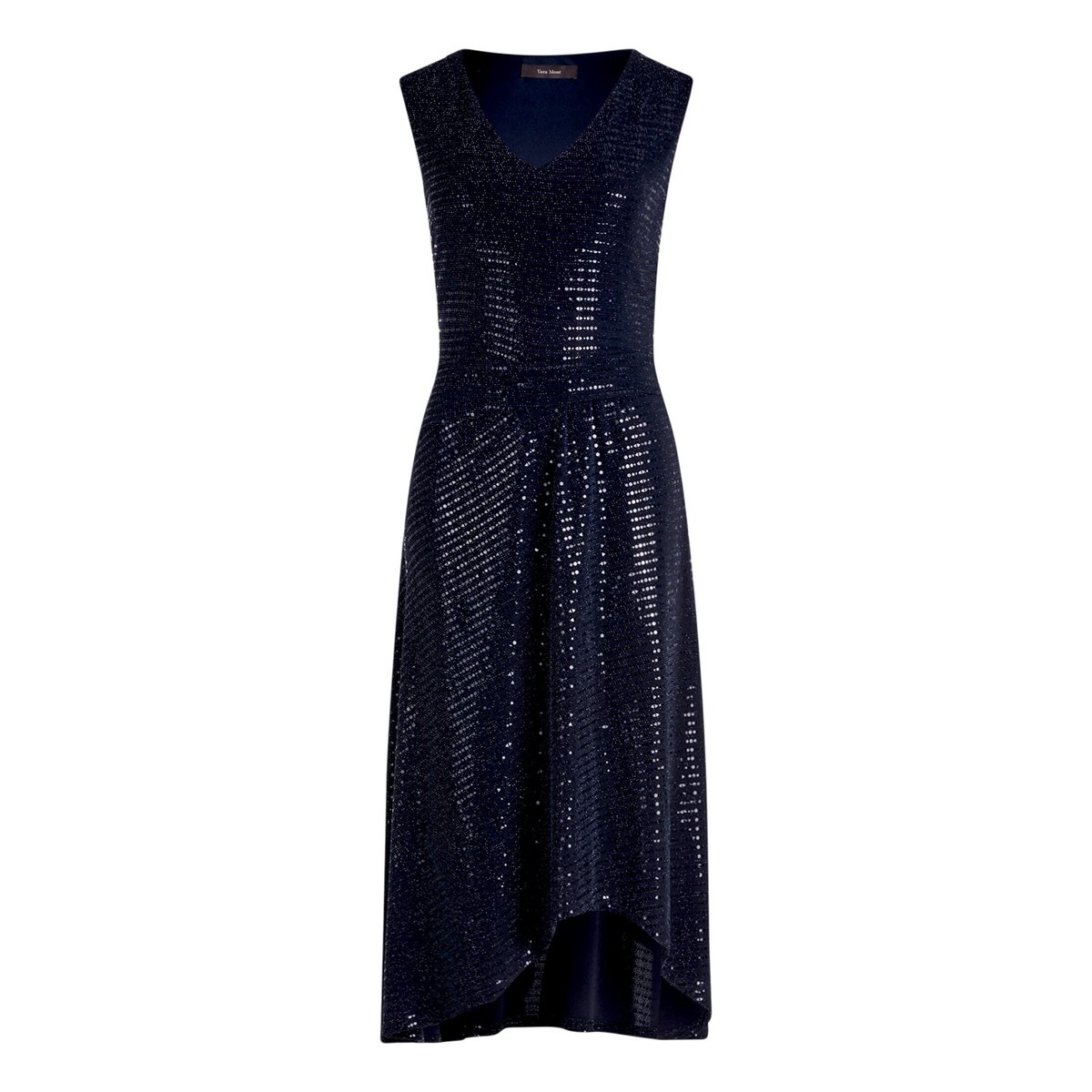 Robe de cocktail au look scintillant bleu foncé/gris, VERA MONT