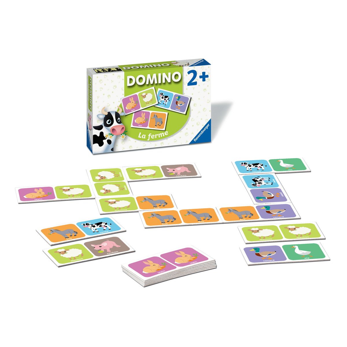 Domino theme La ferme jeux couleur unique, RAVENSBURGER