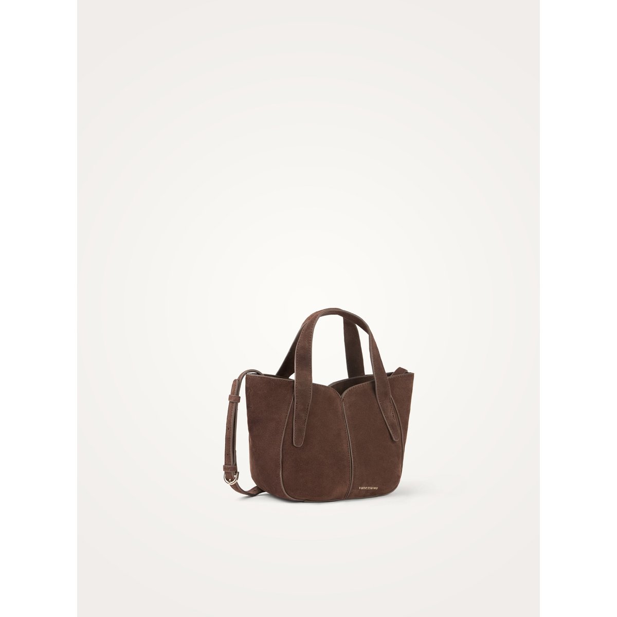 Sac à main avec anses et bandoulière Mini ALTAÏ marron foncé, VANESSA WU