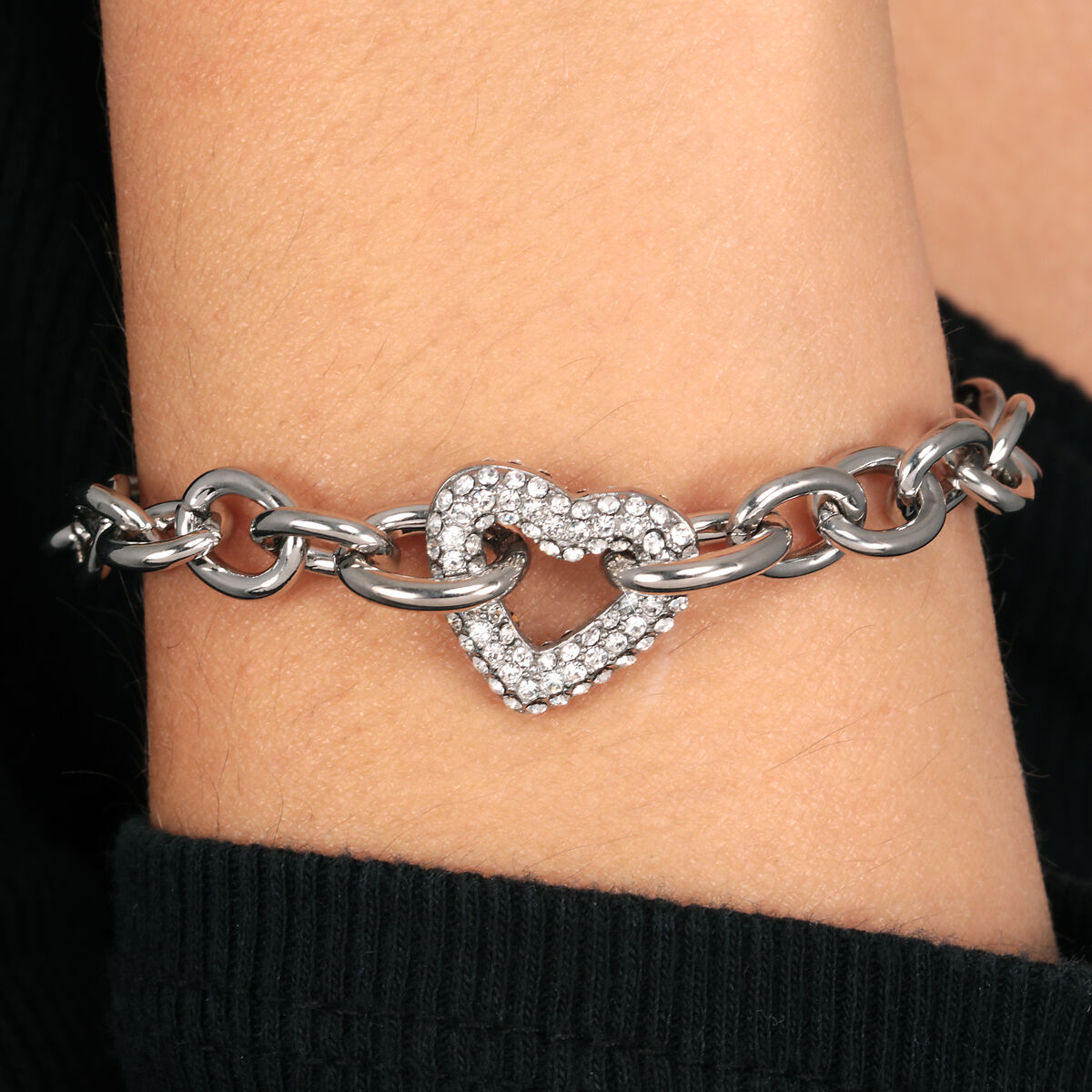 Bracelet en acier et cristal INCONTRI argent, MORELLATO