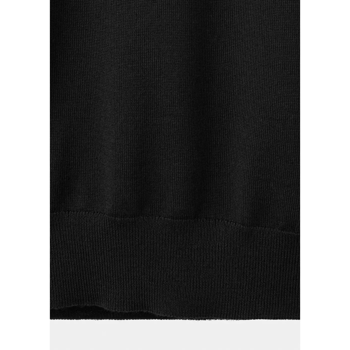 Polo en jersey 100 % laine, maille fine noir, MANGO MAN