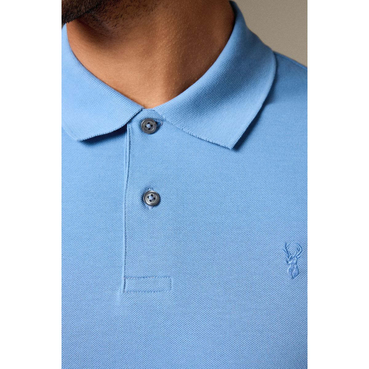 Polo En Piqué À Manches Courtes bleu, NEXT